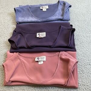 VTG Maggie‎ Sweet Womens Tank Tops Plus Size 3X Purple Pink sleeveless  Lot of 3